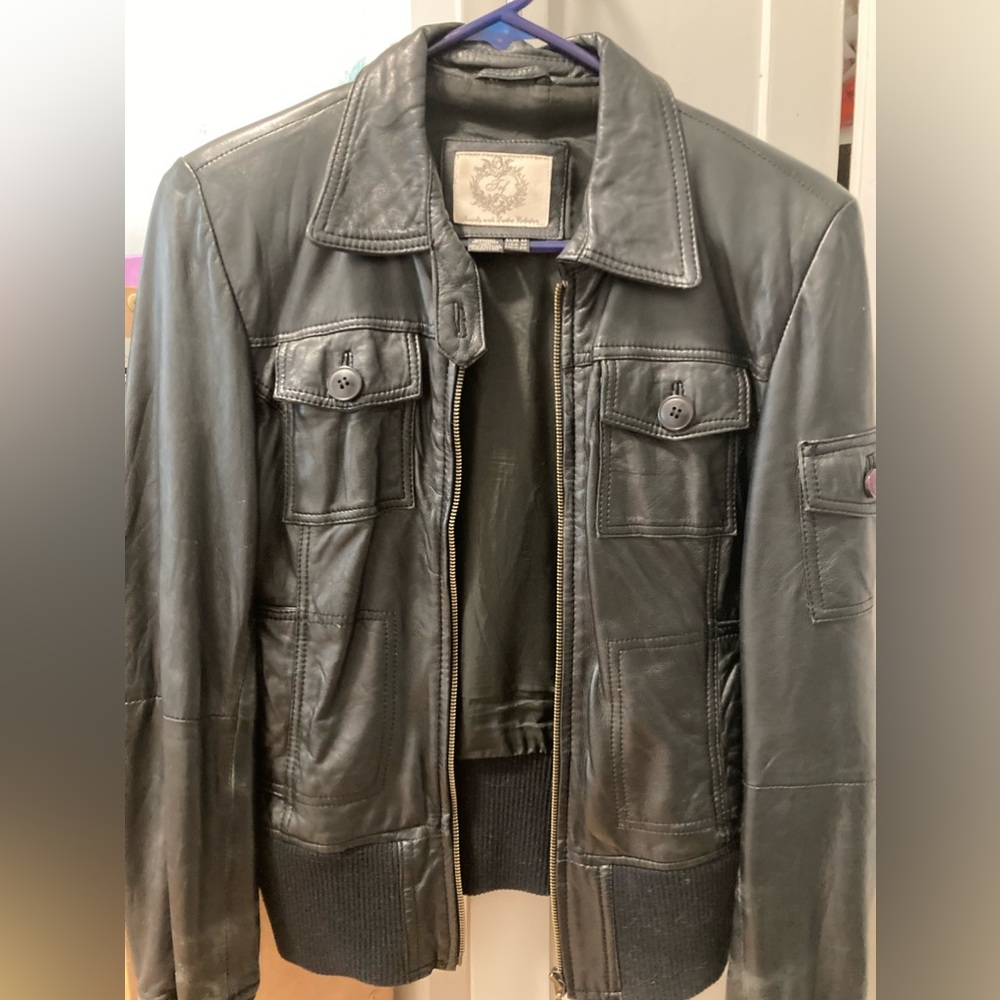 Zara black leather jacket. Size medium